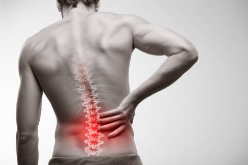Man suffering from lumbar spine pain